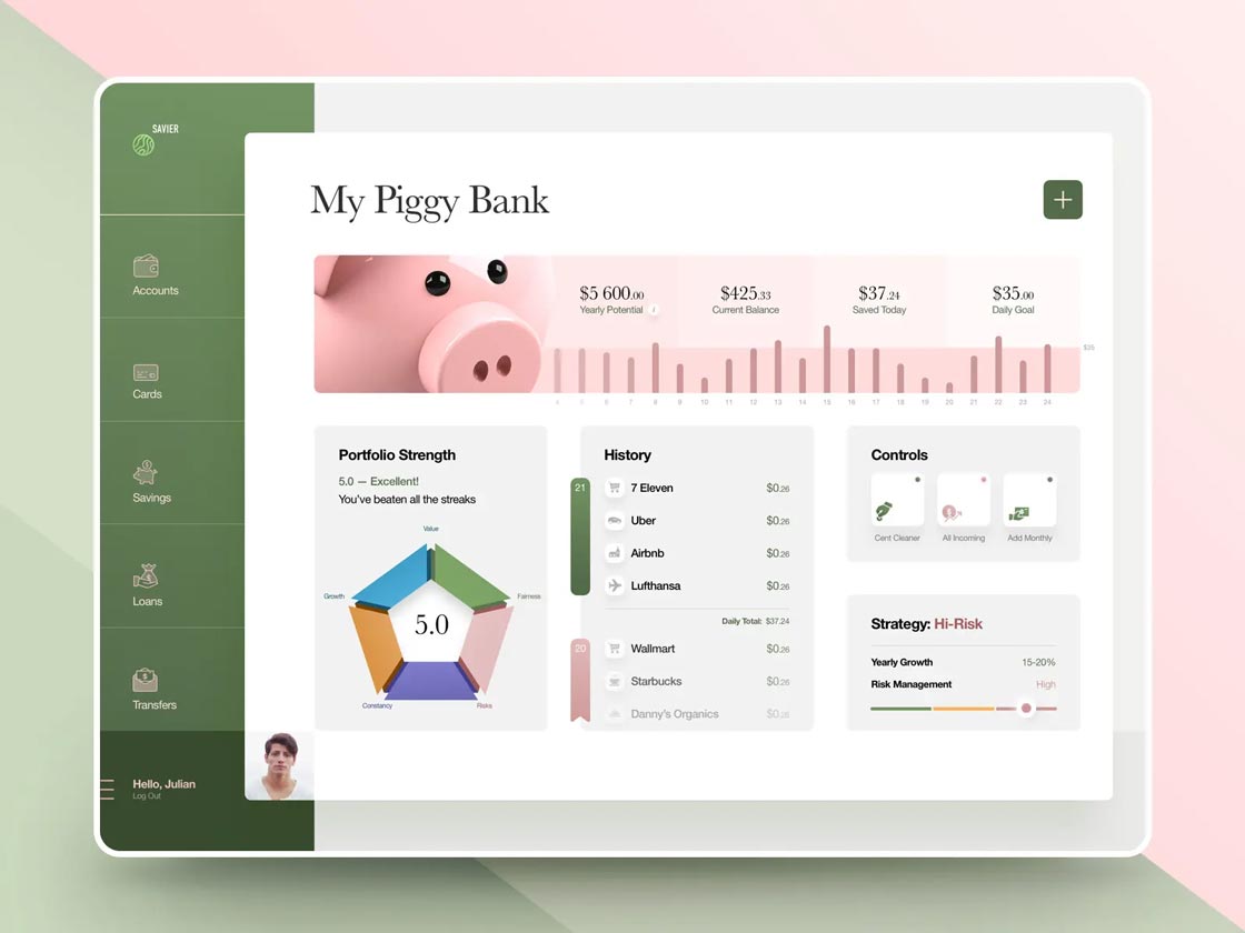 Aplicación financiera My Piggy Bank